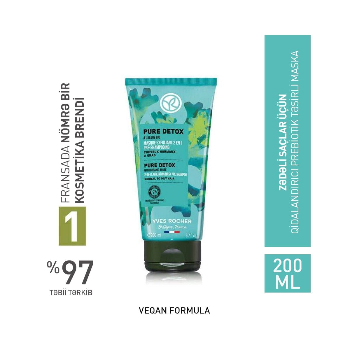 13. Pre - shampoo Exfoliating Detox Mask, 200 ml - Yves Rocher Azerbaijan