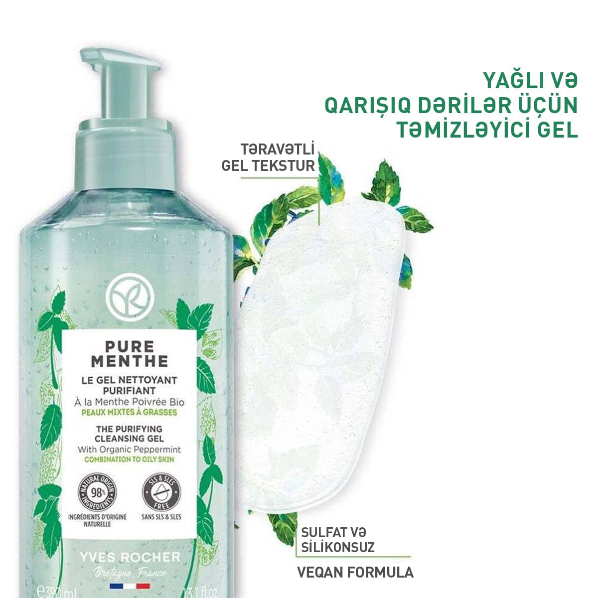 Üz üçün təmizləyici gel, 390 ml