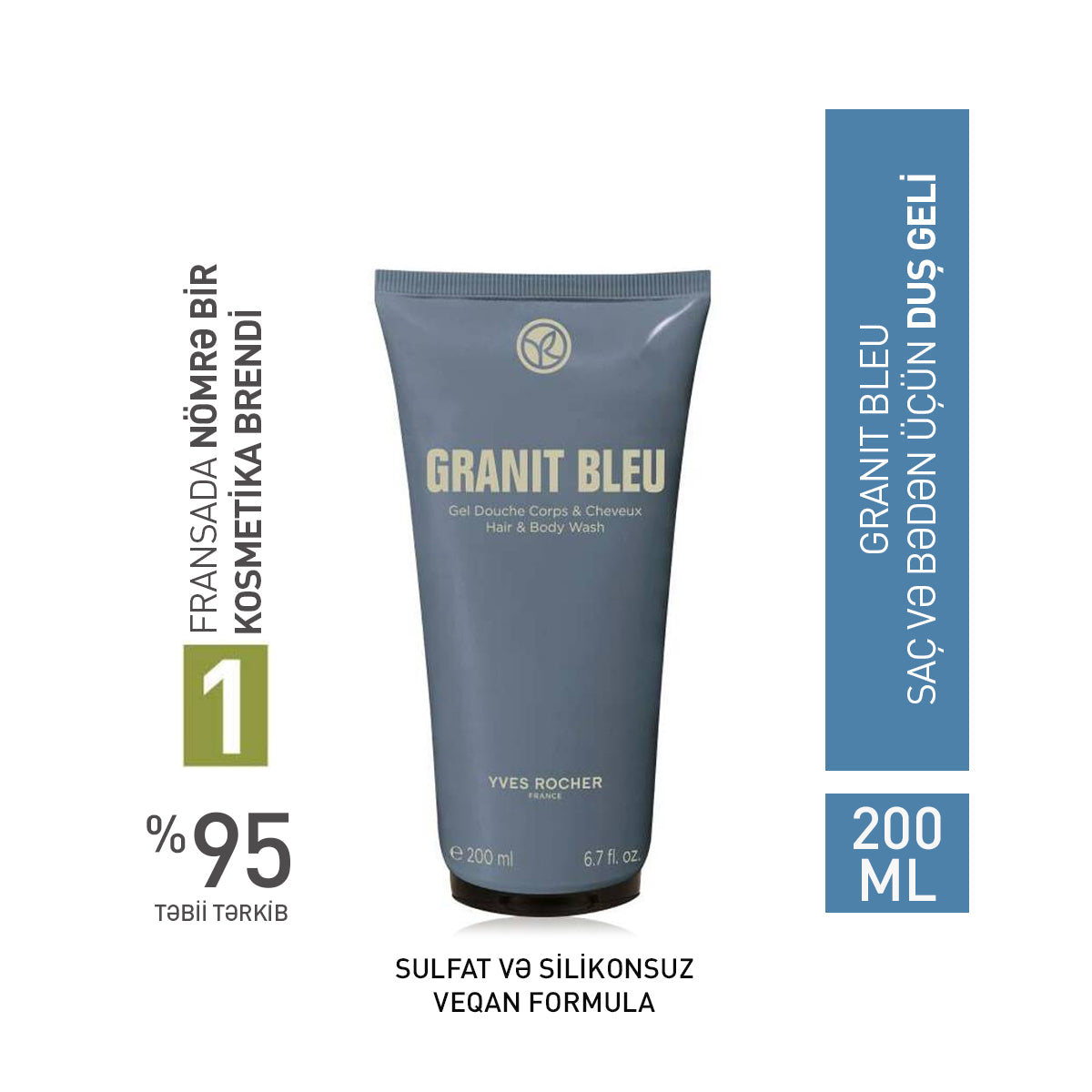 GRANIT BLEU SHAMPOOING-DOUCHE TUBE200ML