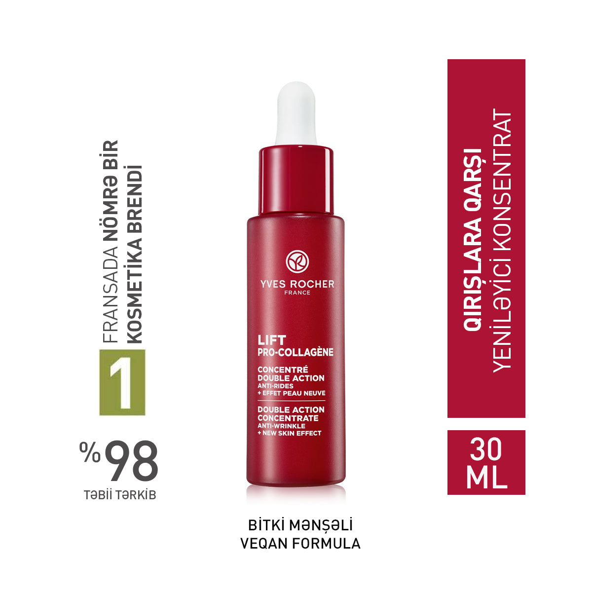 Qırışlara qarşı yenilənmiş dəri təsirli konsentrat, 30 ml