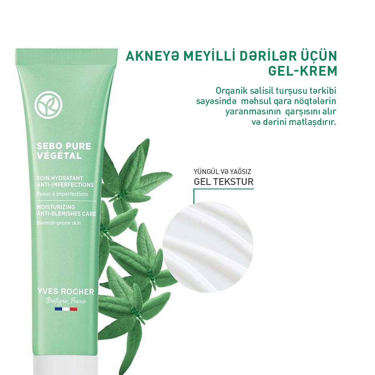 Qüsurlu dəri üçün nəmləndirici krem, 40 ml