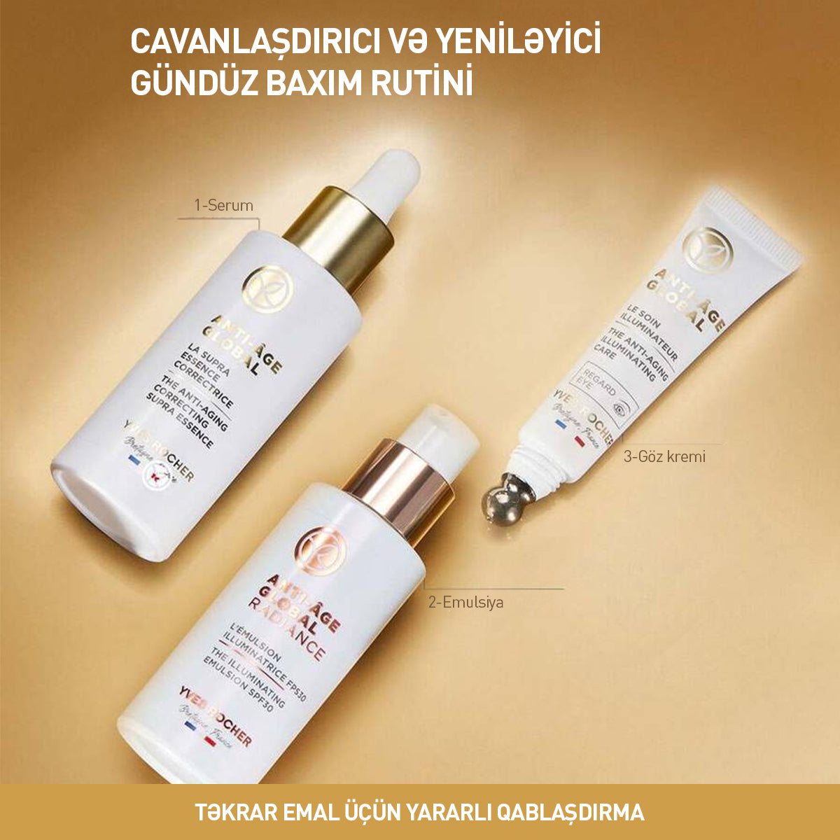 Parlaq dəri üçün Anti-Age Global emulsiya, SPF 30, 50 ml