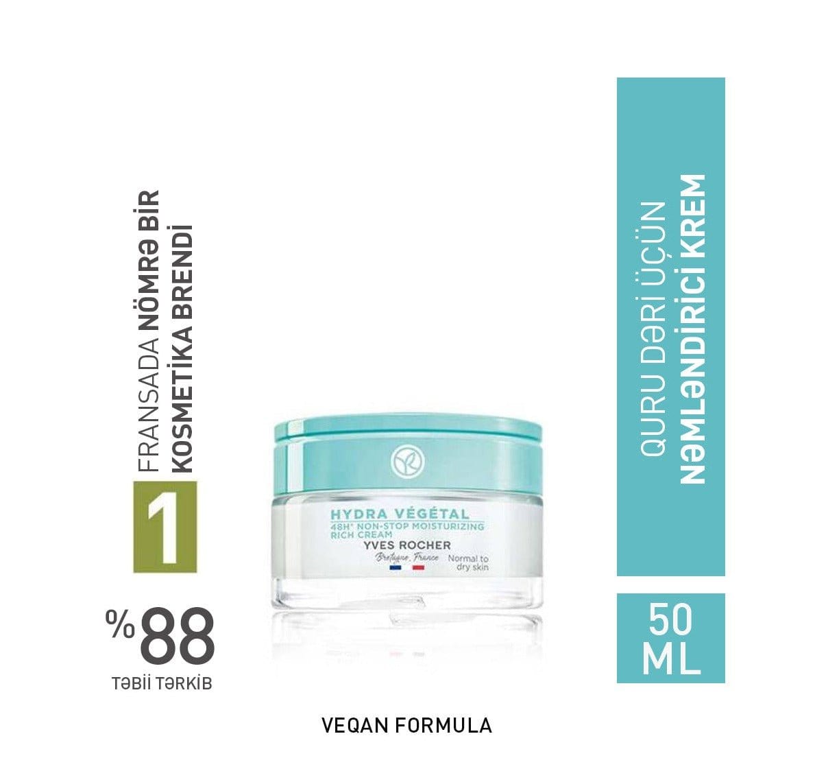 48H NON - STOP MOISTURIZING RICH CREAM 50 ML - Yves Rocher Azerbaijan