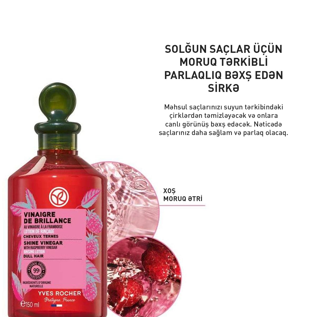 Saç üçün moruq əsaslı sirkə, 150 ml