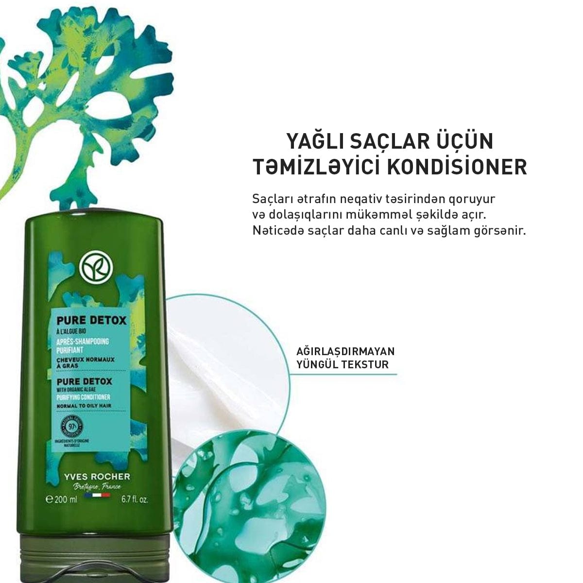 Normal və yağlı saçlar üçün detoks-kondisioner, 200 ml