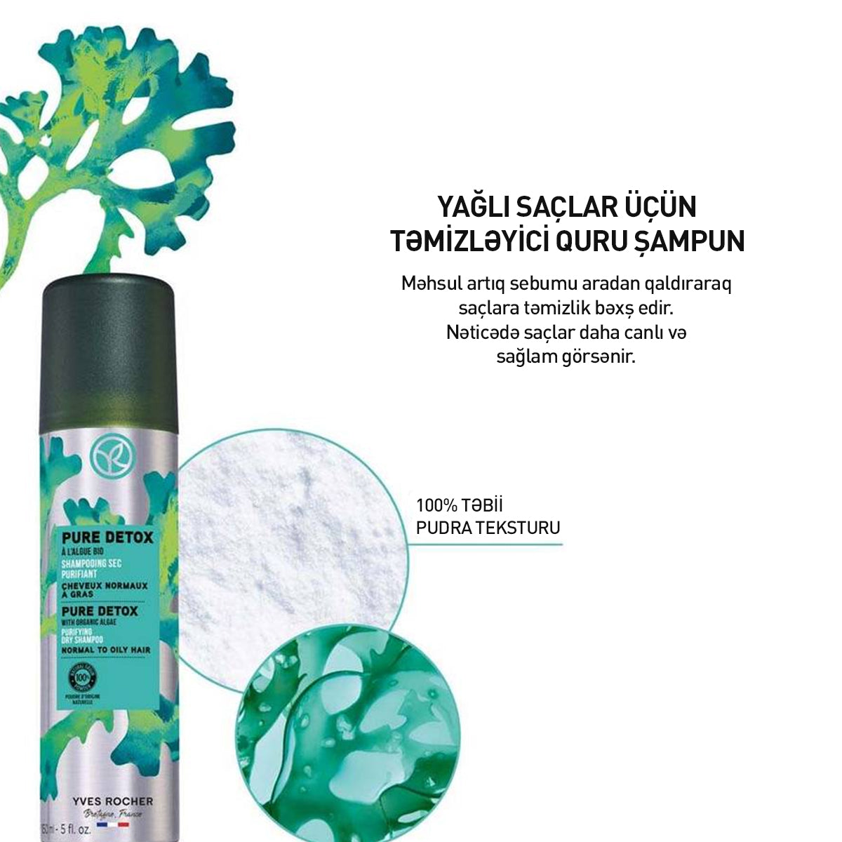 Normal və yağlı saçlar üçün quru şampun, 150 ml