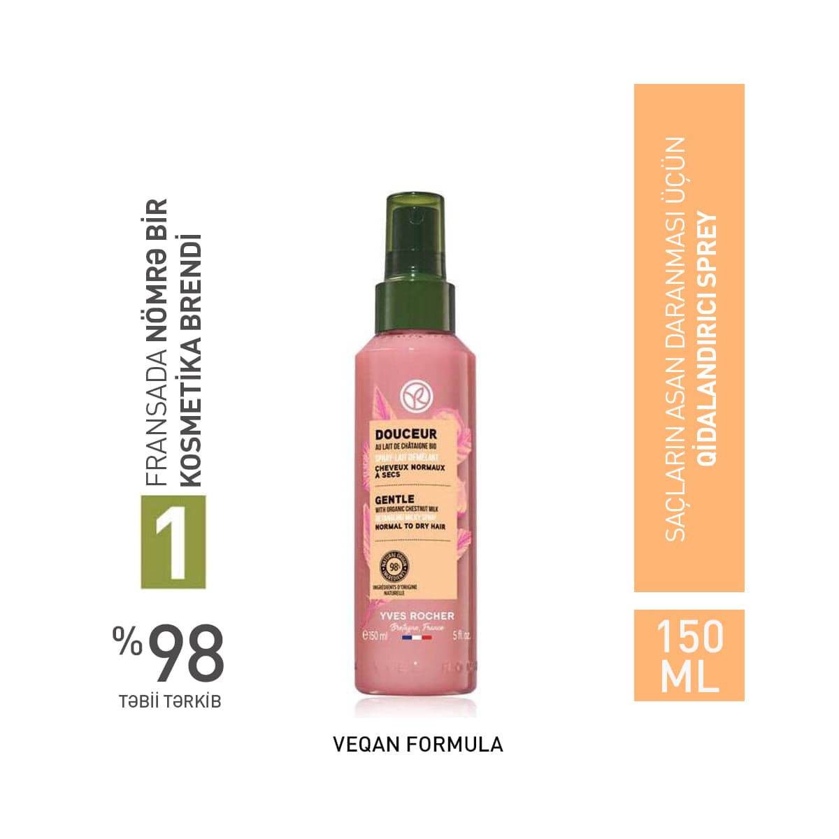 HAIRCARE BOTANICAL SOLUTIONS GENTLE DOLAŞIQ SAÇLAR ÜÇÜN SPREY 150ML