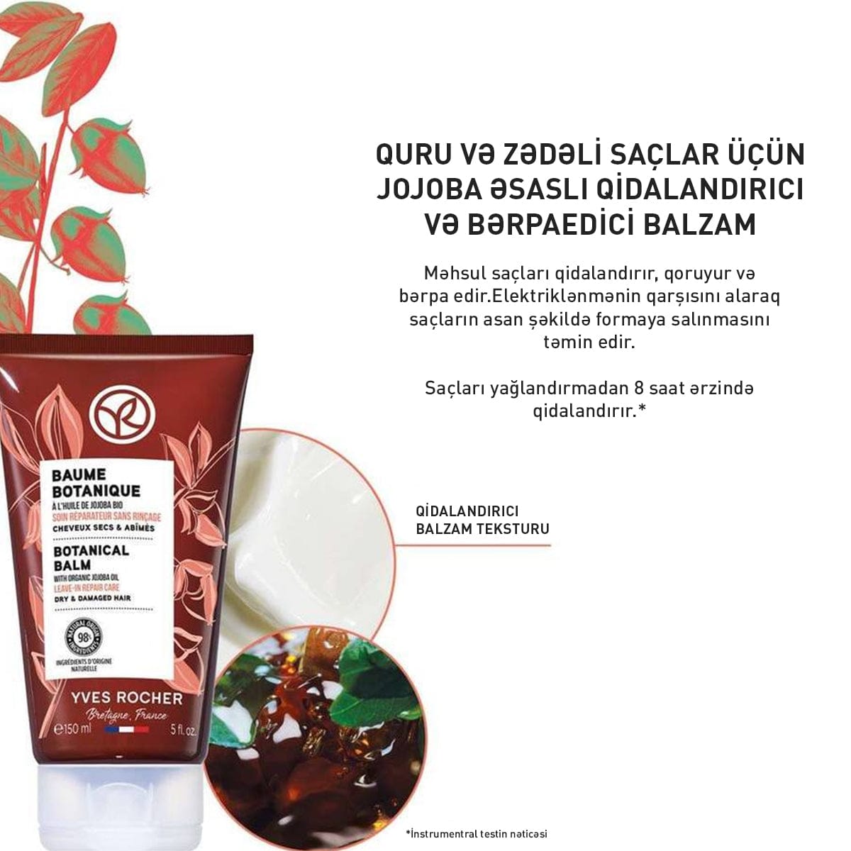 HAIRCARE BOTANICAL SOLUTIONS QURU VƏ ZƏDƏLƏNMİŞ SAÇLAR ÜÇÜN JOJOBA YAĞI TƏRKİBLİ BALZAM 150ML