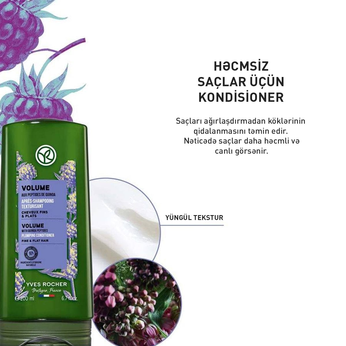 Saç üçün həcmləndirici kondisioner, 200 ml