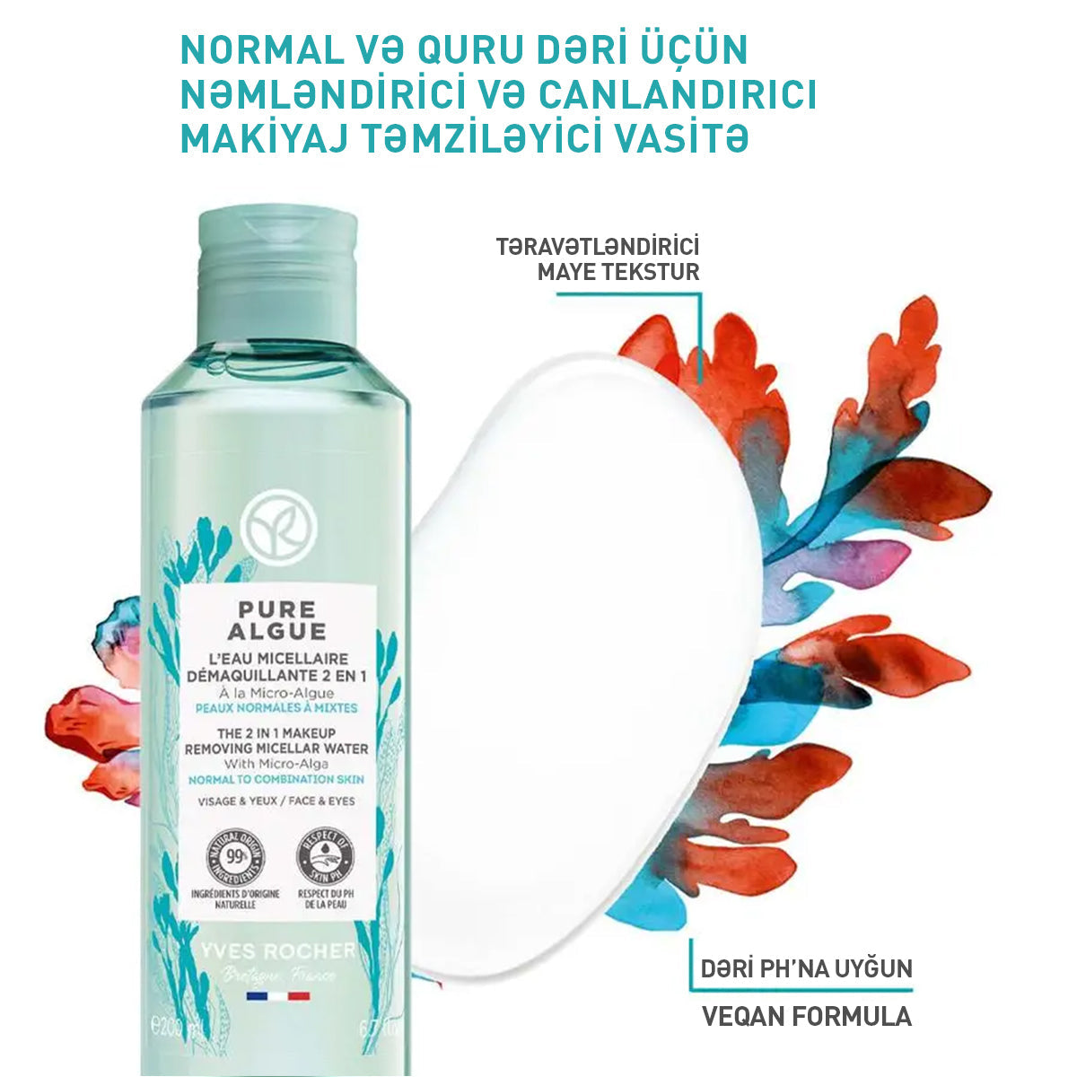 The 2 in 1 Makeup Removing Micellar Water Pure Algue - 200ml