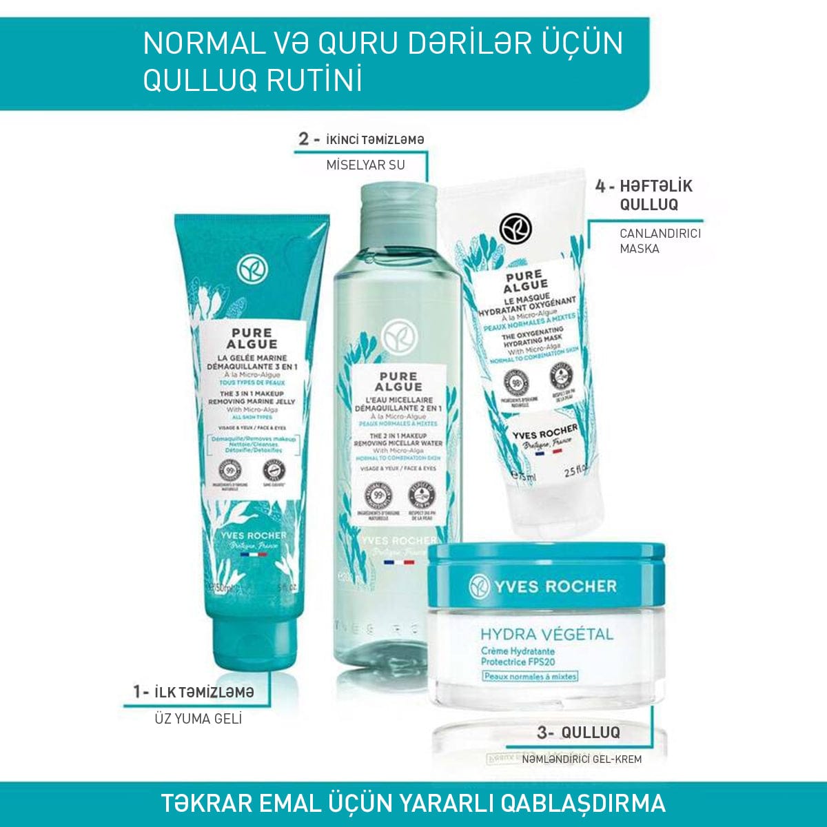 Dəniz yosunu tərkibli makiyaj təmizləyici jele, 150 ml