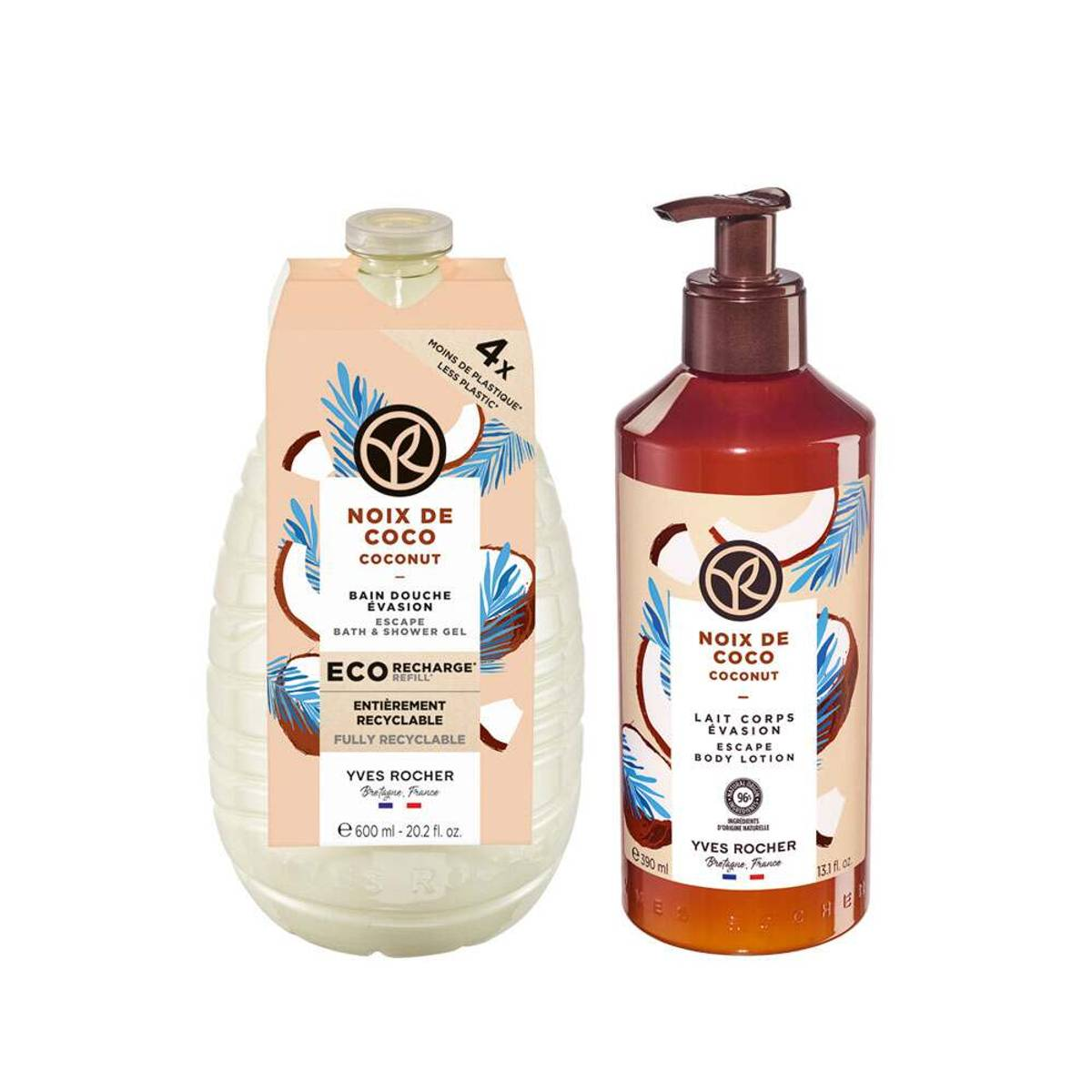 Coconut Refill Shower Gel Body Lotion Set